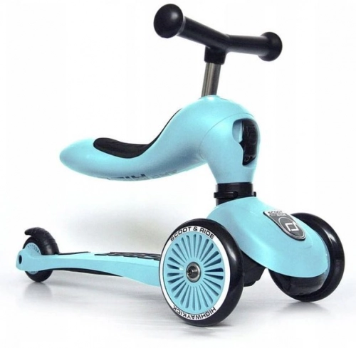 Трехколесный cамокат c сиденьем Scootandride Highwaykick 2in1 Blueberry