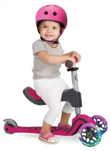 Трехколесный самокат Smart Trike Scooter T1 LED + Рюкзачёк Pink