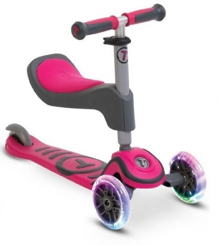 Трехколесный самокат Smart Trike Scooter T1 LED + Рюкзачёк Pink