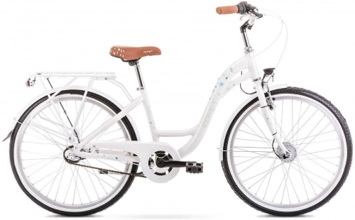 Bērnu velosipēds Romet Panda White/Blue Stars 24 collas