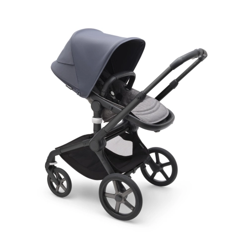 Bugaboo Fox 5 Grey Melange Bērnu rati 2in1 Black Rāmis + Jumts Stormy Blue