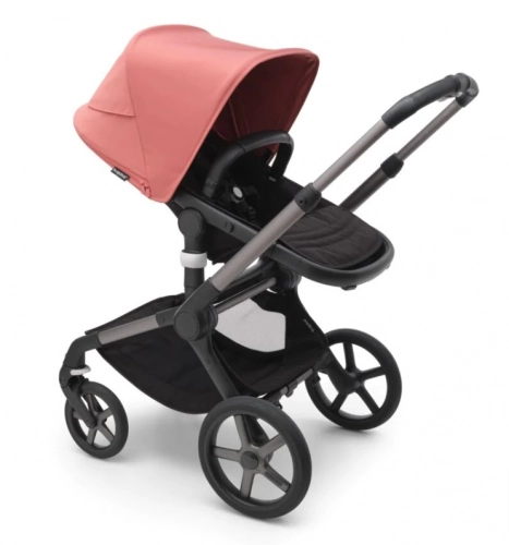 Bugaboo Fox 5 Midnight black Bērnu rati 2in1 Grafīta rāmis + Jumts Sunrise Red