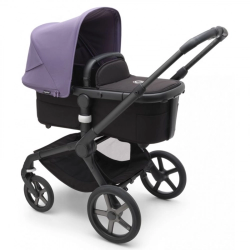 Bugaboo Fox 5 Midnight black Bērnu rati 2in1 Melns rāmis + Jumts Astro Purple