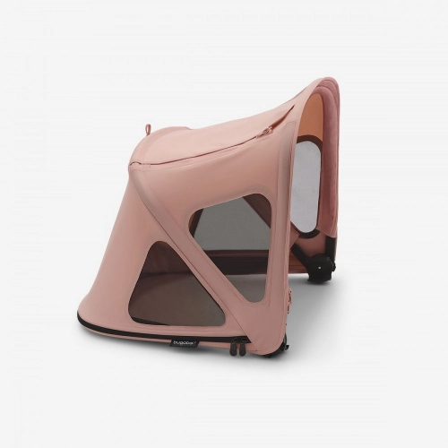 Bugaboo Fox 5 Midnight black Детская коляска 2в1 Черная рама + Крыша Breezy Sandy Pink