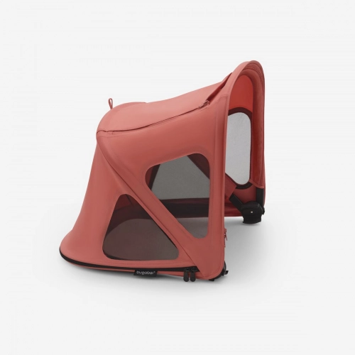 Bugaboo Fox 5 Midnight black Детская коляска 2в1 Черная рама + Крыша Breezy Sunrise Red