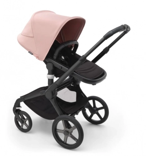 Bugaboo Fox 5 Midnight black Bērnu rati 2in1 Melns rāmis + Jumts Morning Pink