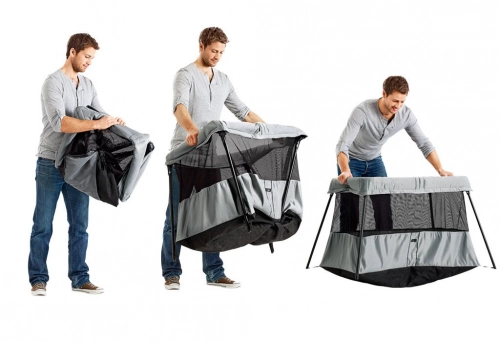 Ceļojumu gultiņa manēža BabyBjorn Travel cot Light Mesh Black 040280