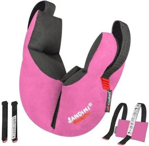 Ceļojumu spilvens autosēdeklim Sandini SleepFix Kids Outlast Pink