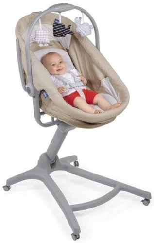 Chicco Baby Hug Air 4in1 Beige Колыбель Качалка Стульчик 4в1