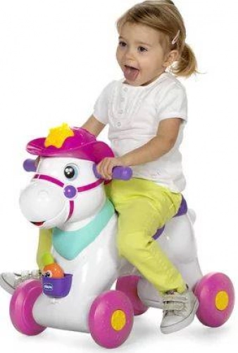 Chicco Miss Baby Rodeo Girl Bērnu Zirdziņš-šūpoles ar riteņiem 2in1