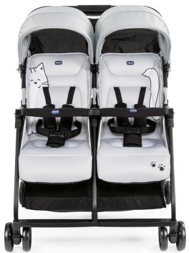 Chicco Ohlala Twin Silver Cat Dvīņu rati
