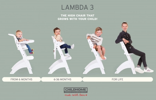 CHILDHOME Lambda 3 White Barošanas krēsliņš Transformeris
