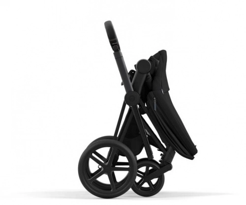 Cybex e-Priam Deep Black Chrome brown frame Pastaigu rati