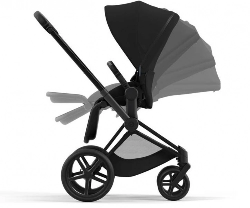 Cybex e-Priam Deep Black Matt black frame Pastaigu rati