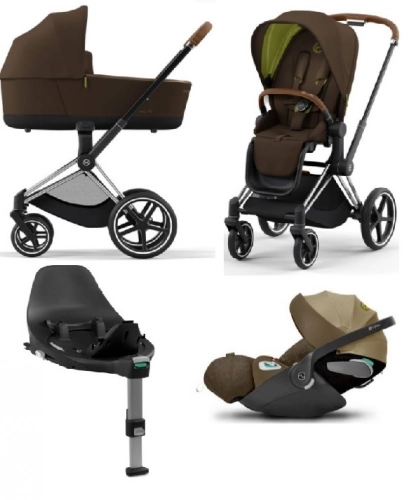 Cybex e-Priam Khaki Brown Chrome brown frame Детская коляска 4 в 1