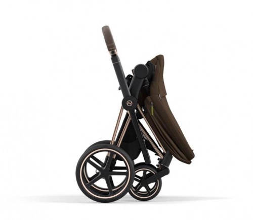 Cybex e-Priam Khaki Brown Rosegold frame Pastaigu rati