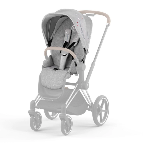 Cybex e-Priam Koi Crystallized Matt black frame Pastaigu rati