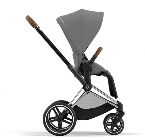 Cybex e-Priam Soho Grey Chrome brown frame Pastaigu rati
