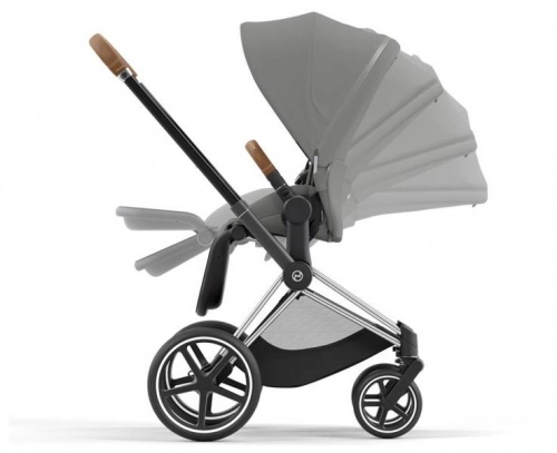 Cybex e-Priam Soho Grey Chrome brown frame Pastaigu rati