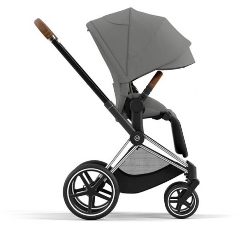 Cybex e-Priam Soho Grey Chrome brown frame Pastaigu rati