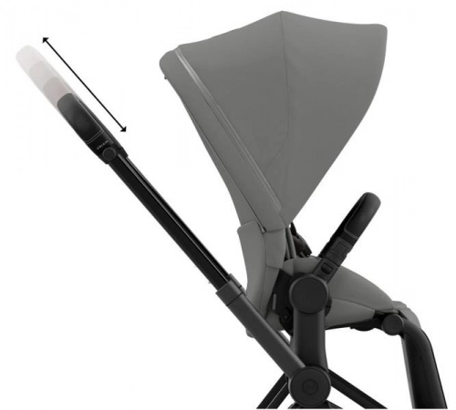 Cybex e-Priam Soho Grey Matt black frame Pastaigu rati