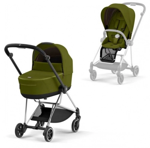Cybex Mios 3.0 + Cloud Z2 i-Size Khaki Green + Chrome black frame Bērnu rati 3in1