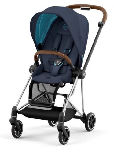 Cybex Mios 3.0 + Cloud Z2 i-Size Nautical Blue + Chrome brown frame Bērnu rati 3in1