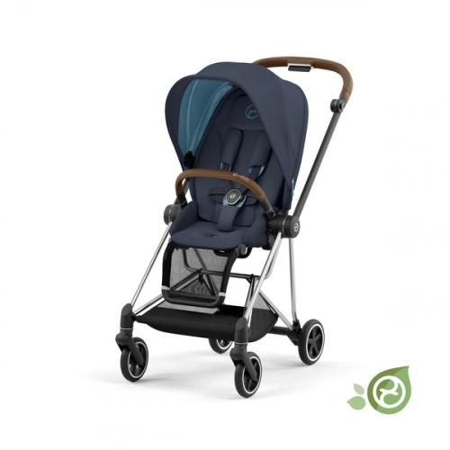 Cybex Mios 3.0 Eco Dark Navy + Cloud Z2 i-Size + Chrome Brown frame Bērnu rati 3in1