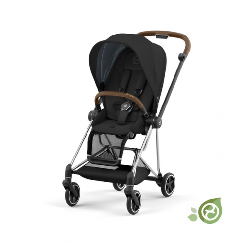 Cybex Mios 3.0 Eco Onyx Black + Cloud Z2 I-Size + Chrome Brown frame Bērnu rati 4in1