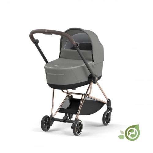 Cybex Mios 3.0 Eco Pearl Grey + Cloud Z2 i-Size + Rose gold frame Bērnu rati 3in1