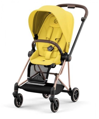 Cybex Mios 3.0 Mustard Yellow + Cloud Z I-Size + Rose gold frame Bērnu rati 4in1