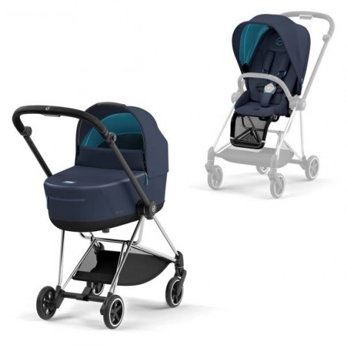 Cybex Mios 3.0 Nautical Blue Plus + Cloud Z I-Size + Chrome Black frame Bērnu rati 3in1