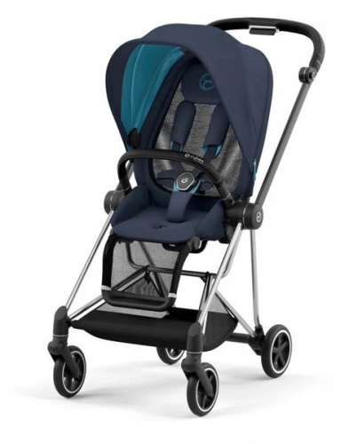 Cybex Mios 3.0 Nautical Blue Plus + Cloud Z I-Size + Chrome Black frame Bērnu rati 3in1