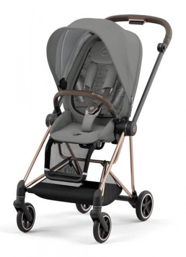 Cybex Mios 3.0 Soho Grey Plus + Cloud Z I-Size + Rose gold frame Bērnu rati 3in1