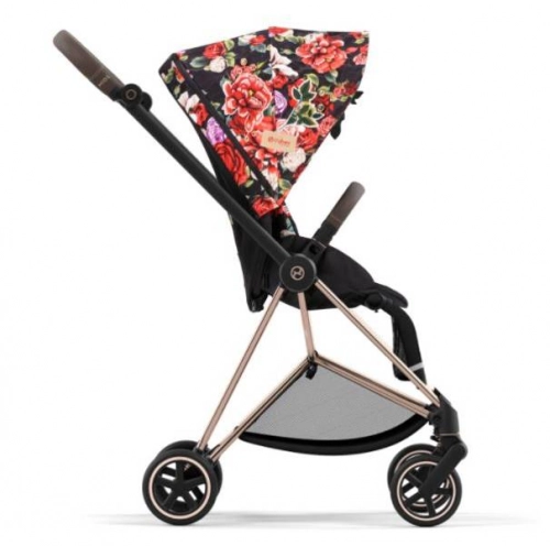 Cybex Mios 3.0 Spring Blossom Dark + Cloud Z I-Size + Rose gold frame Bērnu rati 3in1