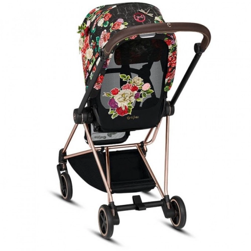 Cybex Mios 3.0 Spring Blossom Dark + Cloud Z I-Size + Rose gold frame Bērnu rati 3in1