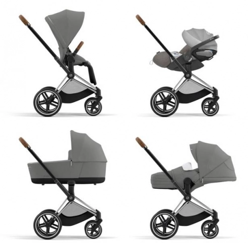 Cybex Priam 4.0 + Cloud Z I-size Chrome brown frame Soho Grey Bērnu rati 3in1