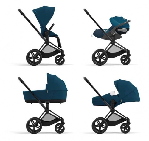 Cybex Priam 4.0 + Cloud Z I-size Matt black frame Mountain Blue Детская коляска 3in1