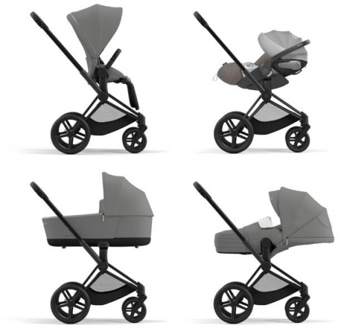 Cybex Priam 4.0 + Cloud Z I-size Matt black frame Soho Grey Bērnu rati 3in1