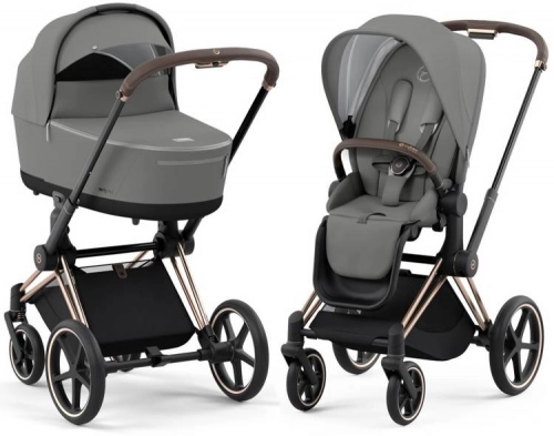 Cybex Priam 4.0 + Cloud Z2 I-size Gold rose frame Soho Grey Детская коляска 3in1