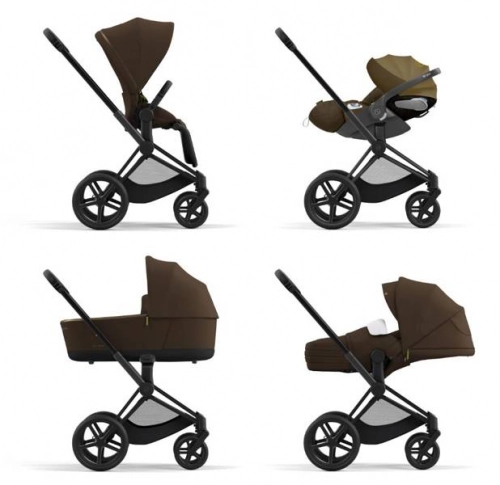 Cybex Priam 4.0 + Cloud Z2 I-size Matt black frame Khaki Brown Детская коляска 3in1