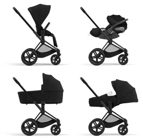 Cybex Priam 4.0 + Matt black frame + Cloud Z I-size Deep black Детская коляска 3in1