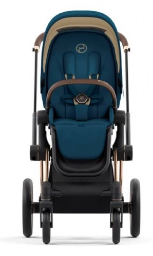 Cybex Priam 4.0 Mountain Blue + Gold rose frame Pastaigu rati