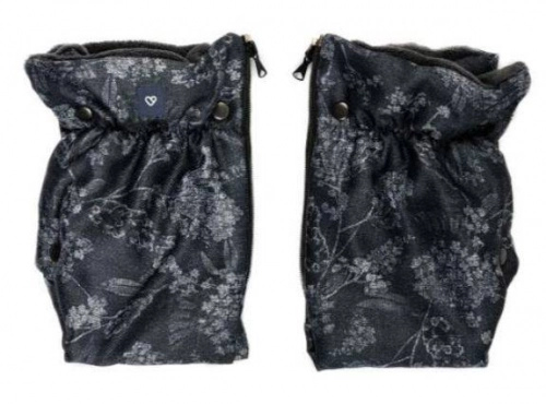 Divdaļīgie ratu cimdi Zaffiro Plush Flori Grey