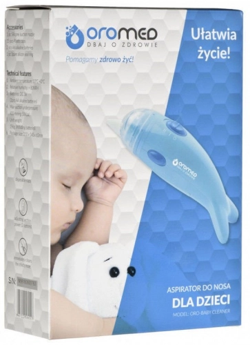 Elektriskais bērnu deguna aspirators OROMED DOLPHIN blue