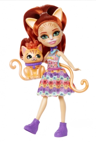 Enchantimals Tarla Orange Cat & Cuddler Кукла HHB91