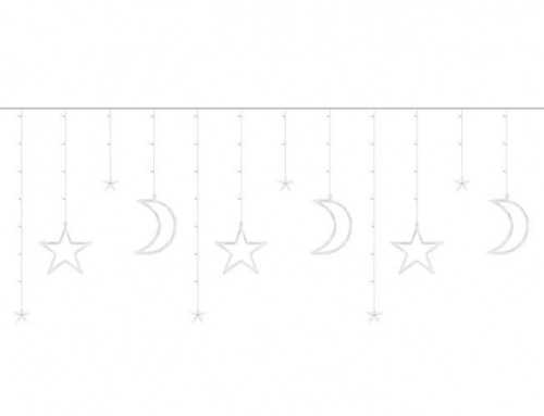 Ziemassvētku virtene Moon 2022 Cold White 4,5 m
