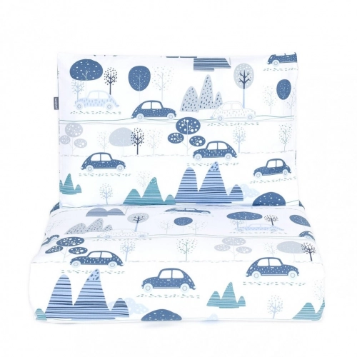 Комплект постельного белья из 2 частей MamoTato Premium Blue cars 100x135