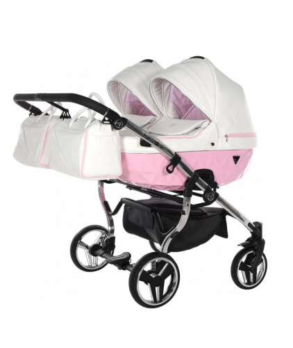Junama Candy Duo 01 Pink Коляска для двойняшек 2in1