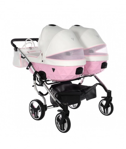 Junama Candy Duo 01 Pink Коляска для двойняшек 2in1